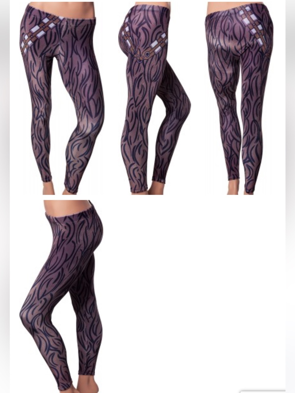 Star Wars Chewbacca Velvet Leggings, Brown, Small, NWT